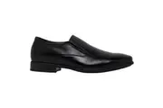 Mens Hush Puppies Nicholson Black Leather Dress Formal Slip On Shoes