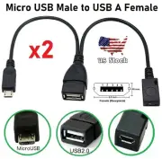 x2 3 in1 Male to Female Micro USB OTG Power Charging Host Cable Adapter USB 2.0