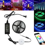 5M 60W SMD5050 Waterproof bluetooth APP Control RGB LED Flexible Strip Light Kit DC12V Christmas Decorations Clearance Christmas Lights 7757 US PLUG
