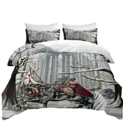 Snowy Forest Knight and Princess Quilt Cover