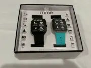 iTime Adult Unisex Smart Watch with Silicone Strap Set in Black and Green (ITE30