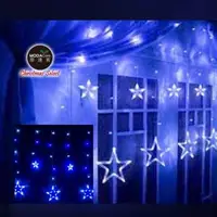 在飛比找森森購物網優惠-摩達客-LED燈造型滿天星星窗簾燈聖誕情境燈_藍白光透明線 