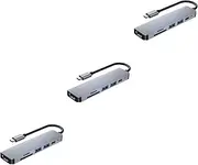 OSALADI 3pcs 6 Docking Station USB Sticks U Disk Keyifce USB Type Type- c USB Hub Expansion Transfer Adapters Data USB Hub Dock Holder Hub Bracket Aluminum Shell