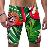 [FNETJXF] Jammers for Men, Men's Swimwear, Palm Jungle Tropical Leaf