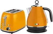 Vintage Electric 2 Slice Toaster & Kettle Combo Stainless Steel - Mango Orange