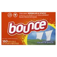 在飛比找蝦皮商城優惠-Bounce 戶外清香烘衣紙 去靜電紙 橘盒/白盒 160/