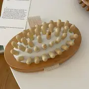 Intimo - Wooden Head Scalp Massager Lotus Wood - Brown & White - One Size