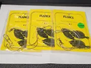3 NJ Hand Tied Gold English Hooks Pompano Style Fluke/Summer Flounder Rigs