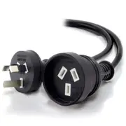Alogic MF-PEXT-10-BLK 10m Aus 3 Pin Mains Power Extension Cable BLACK Male to Female