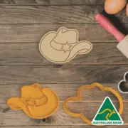 Cowgirl Hat Cookie Cutter and Embosser Stamp