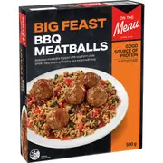 On The Menu Big Feast BBQ Meatballs With Spicy Rice Frozen Meal 500g