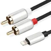 Lightnning to RCA Cable Premium 3.9Ft RCA Audio Cable Audio Aux Adapter Stereo