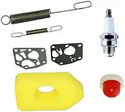 7 Pcs Gasket Air Filter Spark Plug Primer Bulb Mower Engines Service Kit Fit for Br-ig-gs & St-ra-tt-on 691859 692211 Motors Parts Lawn Mower Replacement Accessories