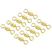 Fishing Barrel Swivels, 100Pcs 97LBS Copper Rolling Terminal Tackle, Golden