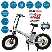 20" Alloy Foldable Electric Mountain Cruiser Bike Ebike White Throttle Budtrol