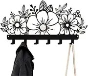 Coat Rack Wall Mount Wall Mounted Flower Hanger, Hanger, Metal Art for Entryway Coat Rack, Wall Mounted Hanger, Hanger Wall Coat Hooks