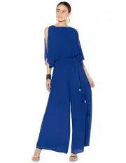 [Montique] Lucien Chiffon Jumpsuit in Blue