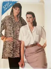 1987 Misses Shirt 2 Styles Sewing Pattern See & Sew 5707 Size A, P S M Uncut