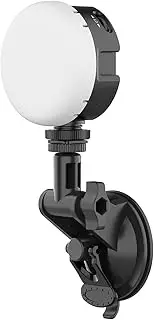 VL69KIT Video Light Fill Light with Suction Cup 6-Watt 2500K-6500K Color Temperature Stepl Dimmable 270° Tilt Adjusting with Cold Shoe Built-in 2000mAh Battery for Computer Chatting Black One Size