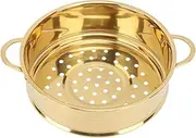 Food Steamer Basket, Stainless Steel Grid With Double Handle for Instant Pot Pressure Cooker, Bun Rack, Colander Kitchen Cookware (Gold)