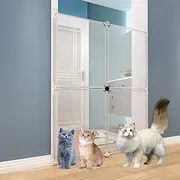 Ricjurzzty DIY Portable Cat Gate Safety Fence for Stairways Suit Different Occasions Indoor/Outdoor,Easy to Install (4 Panels)