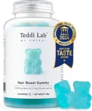 Unichi Hair Boost Gummy, 5200Mcg Biotin Formulated with Zinc, Pantothenic Aci...
