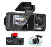 3 Channel Dash Cam Front and Rear Inside, 1080P Dash Camera for Cars, G