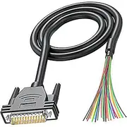 tunghey DB25 Cabel RS232 Serial Solderless Breakout Connector,D-SUB 25 PIN Adapter to Bare Wire End Extension Cable DB25 Male Connector to Bare Wire 1M (Male)