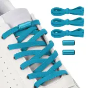 No Tie Shoelaces Tieless Elastic Shoe Laces 3Pcs with 2 Metal Buckles Light Blue