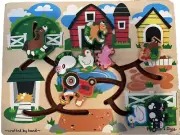 Melissa and Doug EUC Wooden Farm Maze Slide Puzzle