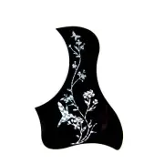 Self Stick thin acoustic guitar pickguard Style-3, w/ Silver bird & flower