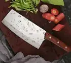 Full Tang Cleaver Knife Stainless Steel Wood Handle Slicing Beef Chef Butcher 7"