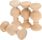 Abaodam House Decor 4pcs Wooden Decorative Baluster Small Column Round Base Living Room