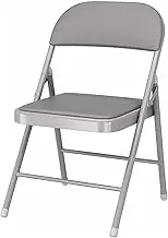 Portable Folding Chairs,Folding Chairs, Camping Chairs for Adults with Padded Folding Chairs, Simple Office Armchairs and Dining Foldable Chair(Color:Grey)