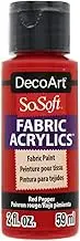 DecoArt 12860088 DSS2OZ-88 Water-Based Acrylic Paint for Fabric, Sosoft Red Pepper, 2.0 fl oz (59 ml)