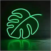 Sign Lamp Leaf LED Neon Sign Indoor Wall Decoration Neon Light Small Night Lamp USB Powered Wall Hanging Sign 35x38cm(A)