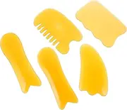 5pcs Resin Massage Tools Body Scraper Facial Scraper for Beauty Random Color