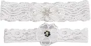 [LIFKOME] Bowknot Garters for Bride Wedding Garters for Bride Leg Band Elegant and Comfortable One Size Fits White
