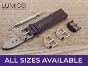 For ZENITH Watch Brown Genuine Leather Strap Band Buckle Clasp Mens Ladies Pins