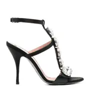 110mm gem-embellished sandals 37.5,38 Black