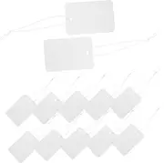 Tofficu 100Pcs Blank Tags with Elastic String Handwritten Jewelry Tags for Present Wrapping Clothing and Accessories for Personalization and Elegant Display
