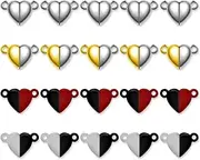 HAIKING Heart Shaped Magnetic Clasps, 20 Pairs Alloy Strong Magnet Heart Beads Bracelet Charms for Jewelry, Necklace, Bracelet Making (4 Styles)