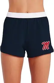 Campus Lab Official Collegiate School Logo - Team Color Womens Soffe Short, Elastic Fold Over Waist Shorts, Junior Fit