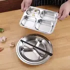 Divided Plate Reusable Packing Compartments Design Dinner Plate Heat-resistant