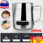 350/600ml Milk Frothing Thermometer Espresso Coffee Pitcher Jug HOT