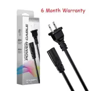 Power Cord Cable For PS1, Fat PS2, Slim PS3, PS4,Xbox, Slim Xbox One X, 8ft.
