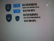 Boston Municipal Police Patrol Car Decals 1:64 two for one money