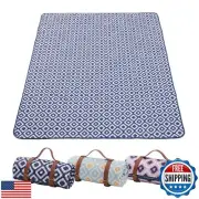 NKTDWO Large Picnic Blanket with Carry Strap, Waterproof Sandproof Beach Mat