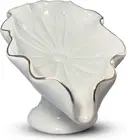 Bathroom Soap Dishes White Lotus Leaf Soap Holder for Counter Top Self Draining