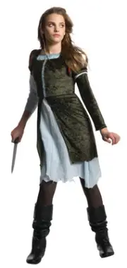 JRS Girl SNOW WHITE Huntsman Costume Dress + Legging Pants Teen Tween Medium 2 4